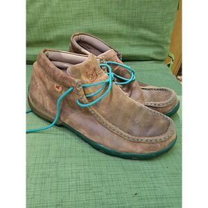 Twisted X Chukka Driving Moc Bomber Leather Boots US Women's Size 10